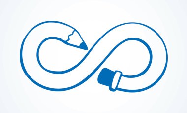 Infinity şeklinde kalem. Vektör çizim