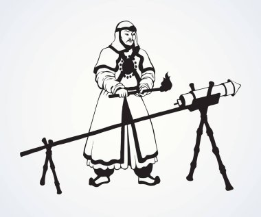 Vektör çizim Çin savaşçı