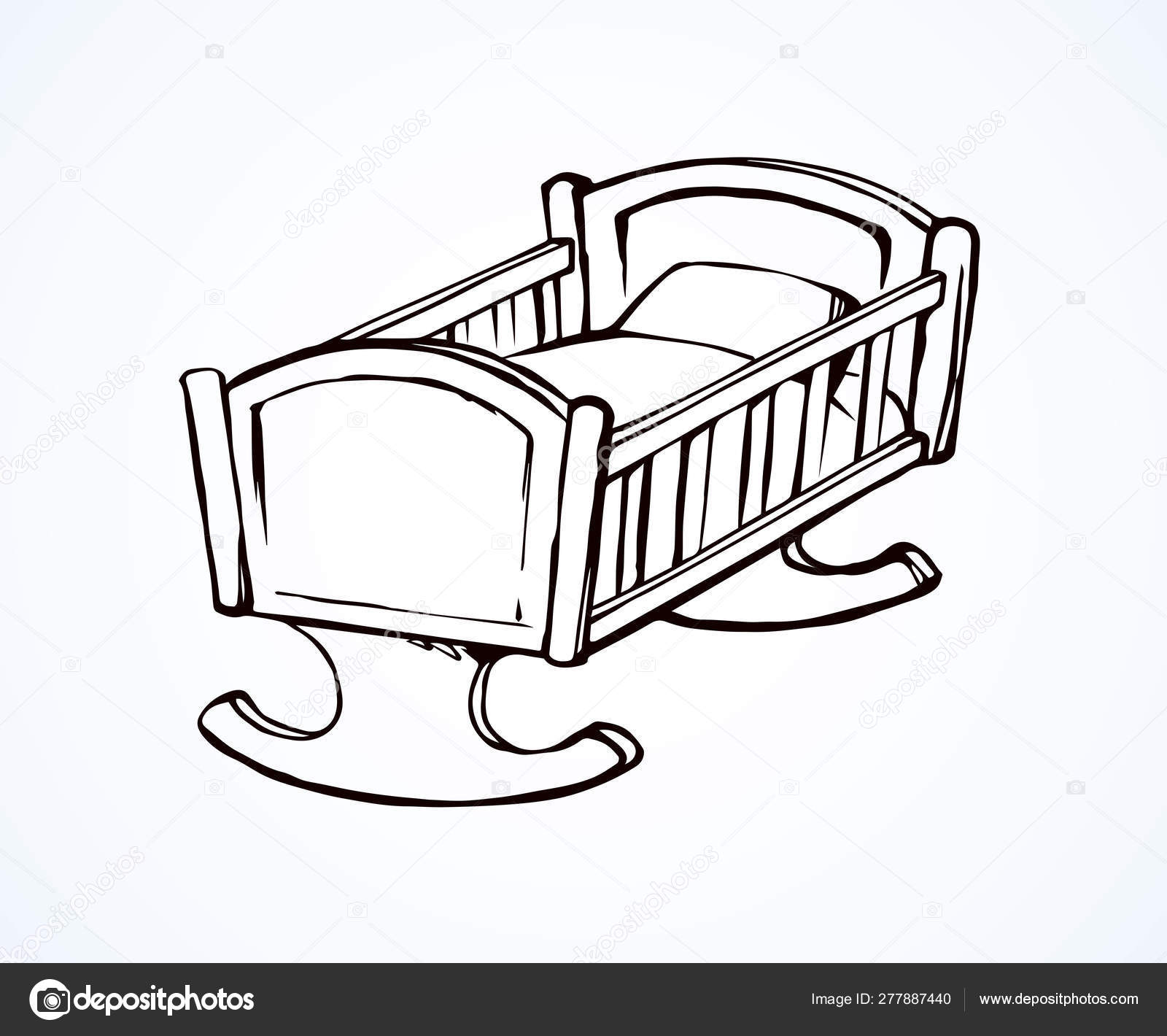 Vugge. Vektortegning stockvektor © Marinka #277887440, image size:1600x1420