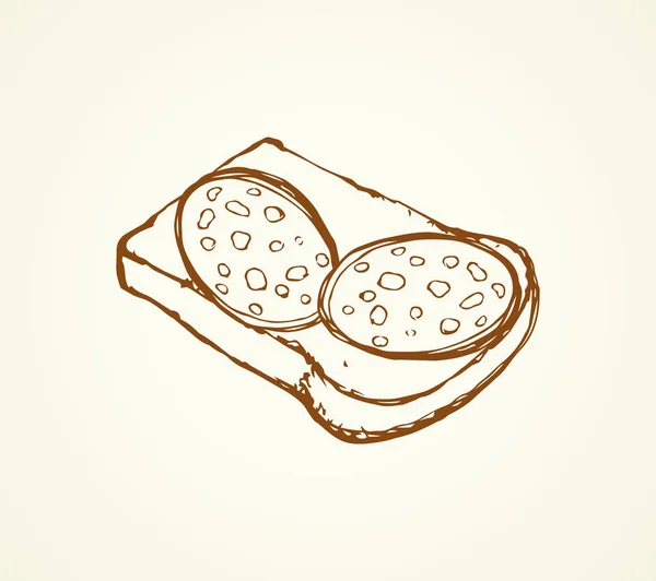 Pedaço de pão. Desenho vetorial —  Vetores de Stock