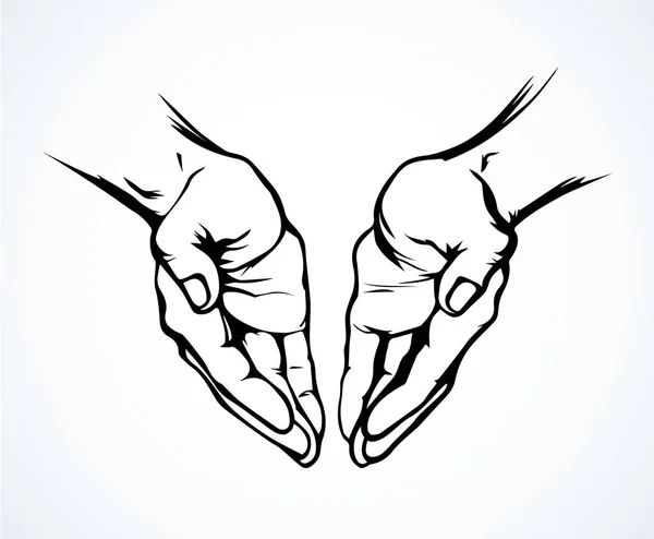 Des mains priantes. Dessin vectoriel — Image vectorielle