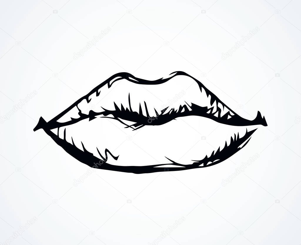 Thick pink grunge jaw bay light backdrop. Freehand linear dark ink hand drawn love emblem insignia design sketchy in retro art scribble etched print style pen on paper space for text. Close up view