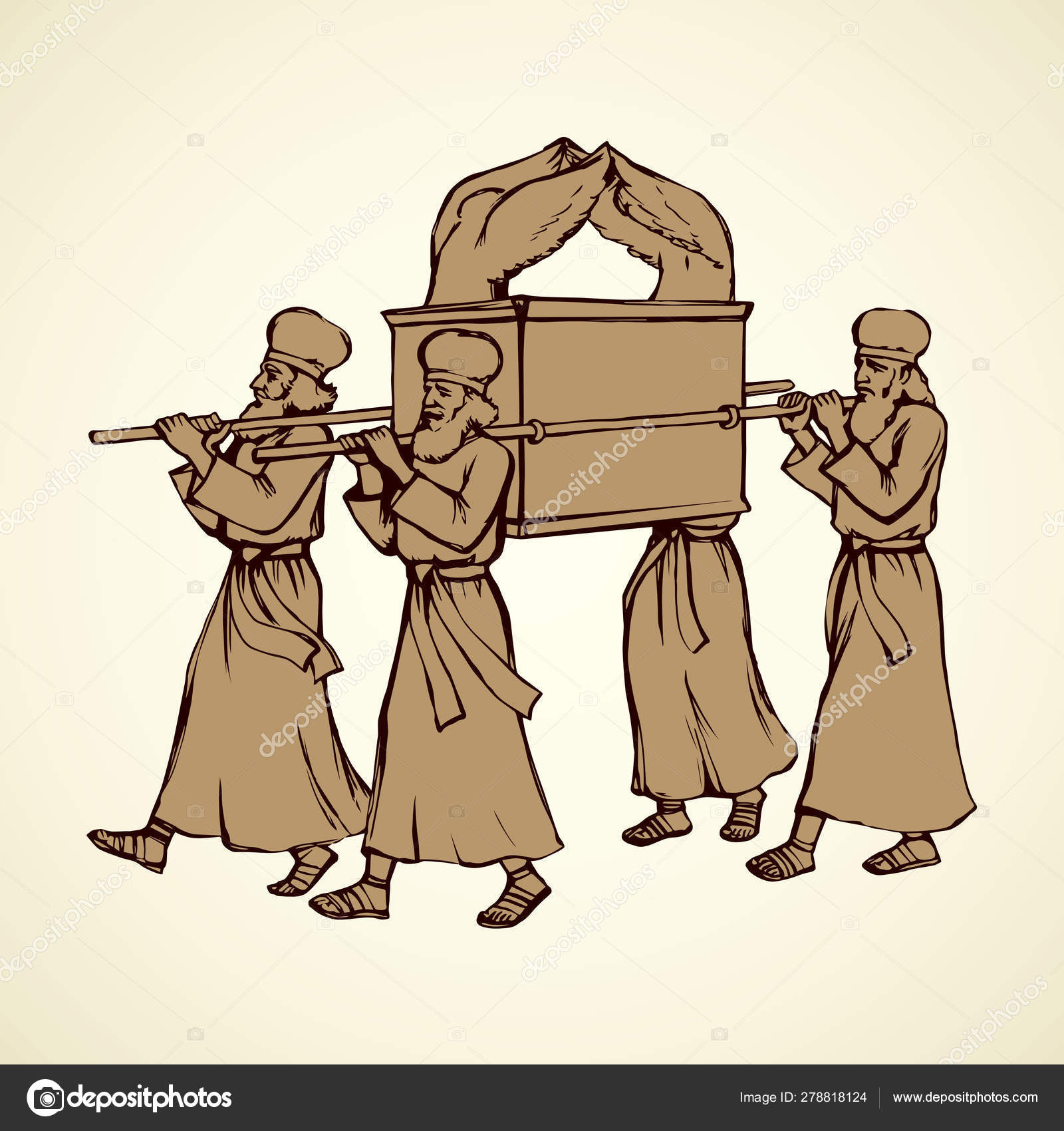 Priests carry the ark. Vector drawing Stock Vector by ©Marinka 278818124