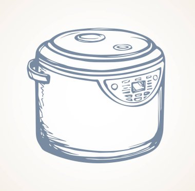 Düdüklü tencere. Vektör çizim makinesi