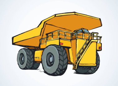 Damperli kamyon. Vektör çizim