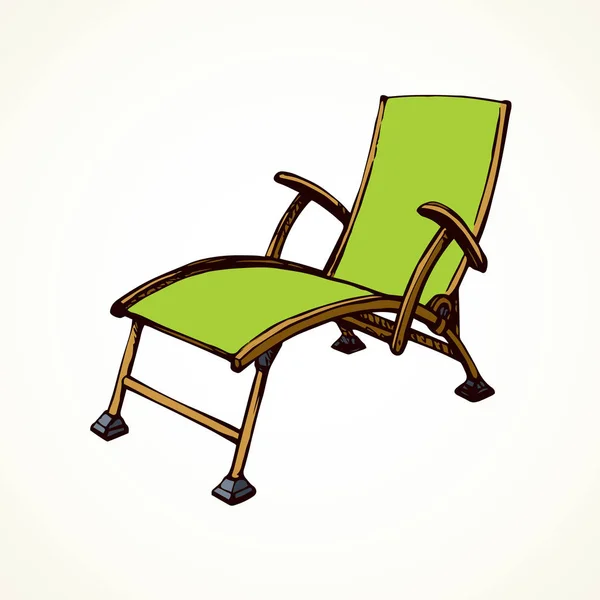 Chaise de plage. Dessin vectoriel à main levée — Image vectorielle