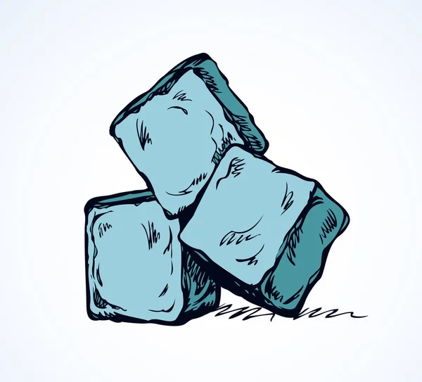 Cubos de hielo. Dibujo vectorial — Vector de stock