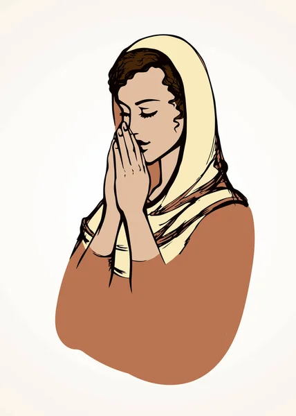 Vector image of the praying person — Stock Vector