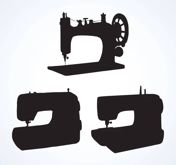 Máquina de coser. Dibujo vectorial — Vector de stock