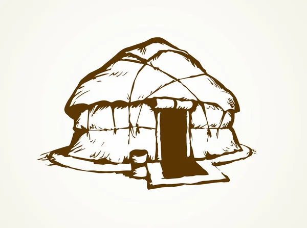 Yurt. Vector tekening — Stockvector