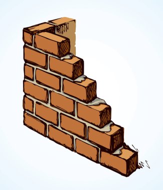 Tuğla duvar. Vektör çizim deseni