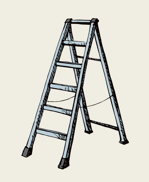 Escalera plegable. Icono de dibujo vectorial — Archivo Imágenes Vectoriales
