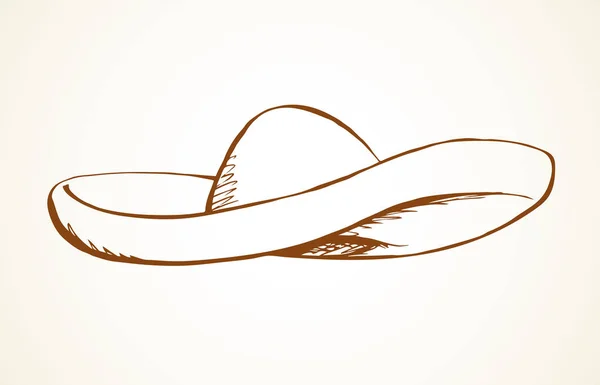 Chapeau de sombrero mexicain. Dessin vectoriel — Image vectorielle