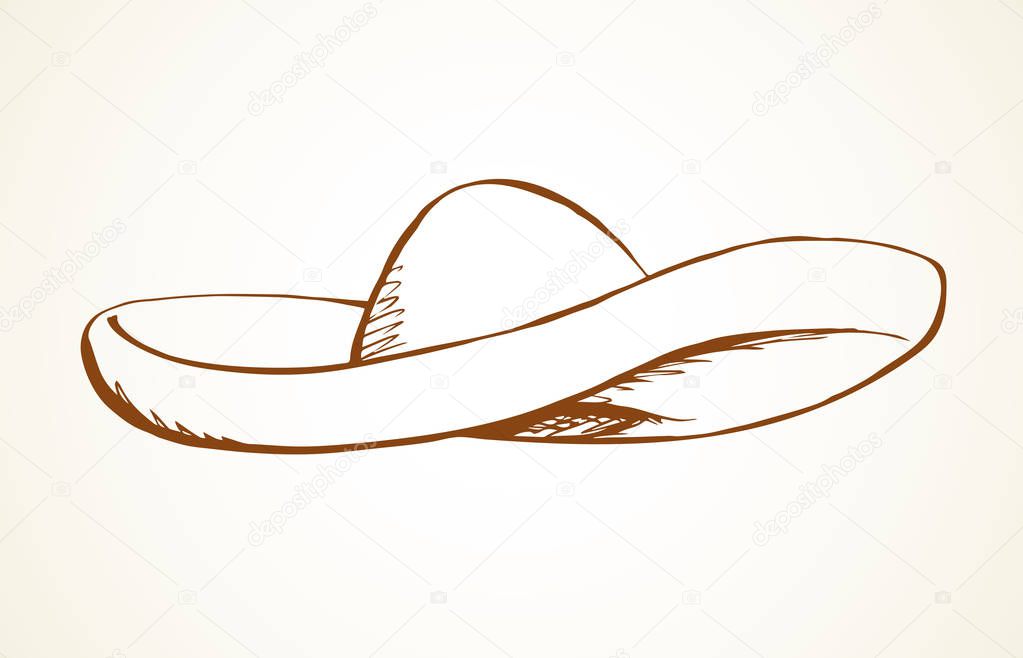 Mexican sombrero hat. Vector drawing