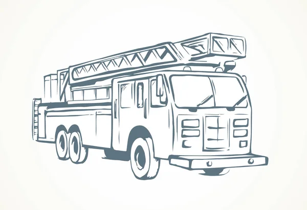 Camión de bomberos. Dibujo vectorial — Vector de stock
