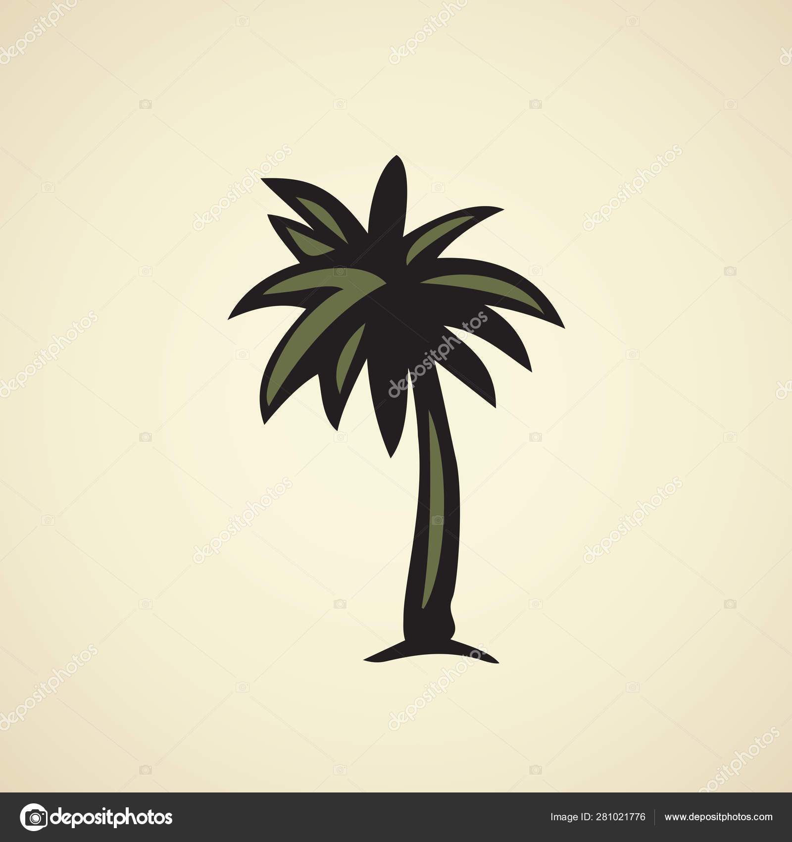 Palm Tree Vector Drawing Stock Vector C Marinka 281021776