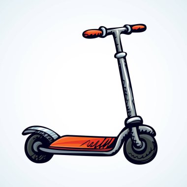 Tekme scooter. Vektör çizim