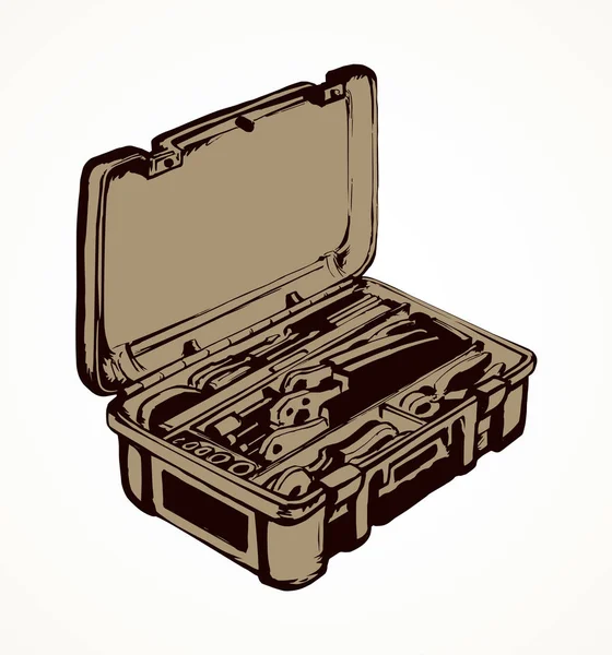 Valise avec outils. Dessin vectoriel — Image vectorielle