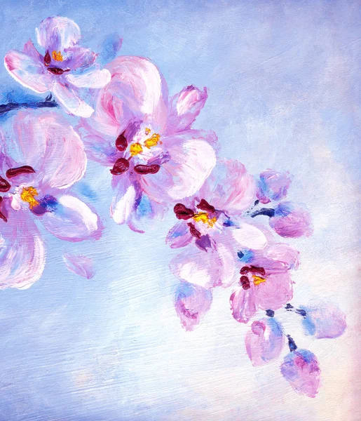 Fleurs d'orchidée. Peinture à l'huile — Photo