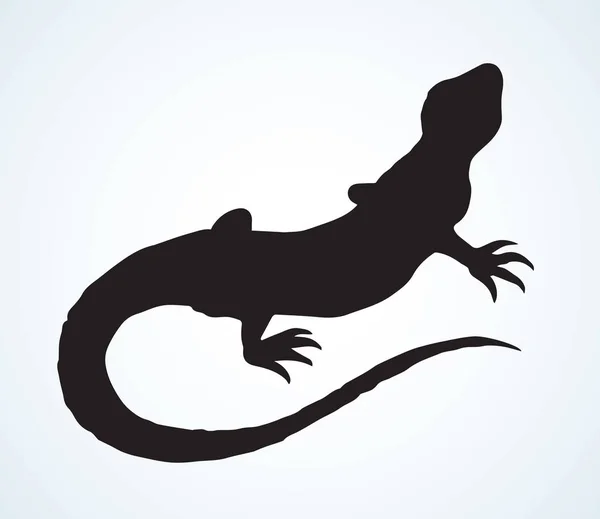 Pequeno lagarto. Ícone de desenho vetorial — Vetor de Stock