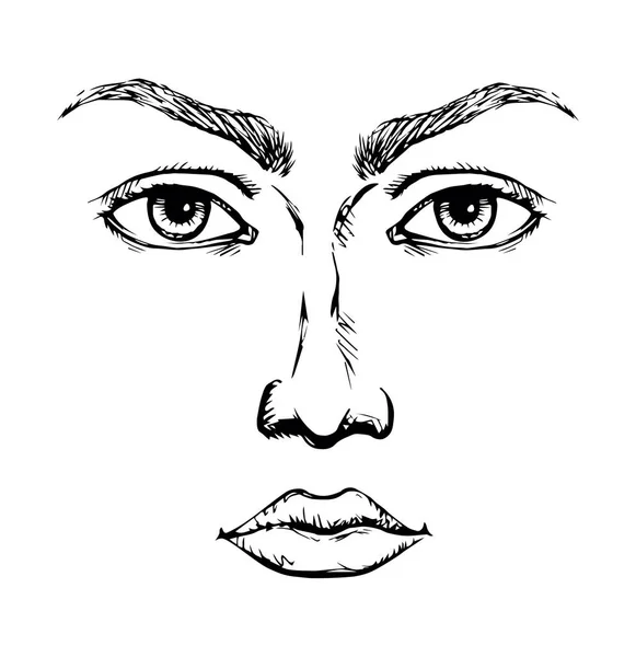 Kadın yüzü. Vektör çizim simgesi — Stok Vektör