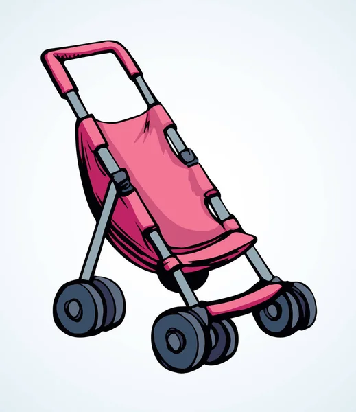 Carruaje bebé. Icono de dibujo vectorial — Archivo Imágenes Vectoriales