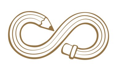 Infinity şeklinde kalem. Vektör çizim