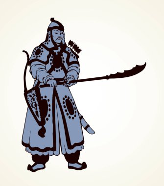 Vektör çizim Çin savaşçı