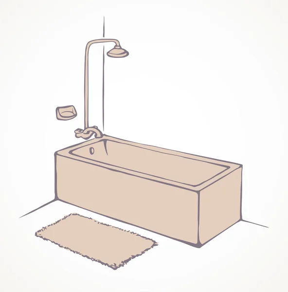 Baño. Dibujo vectorial — Vector de stock