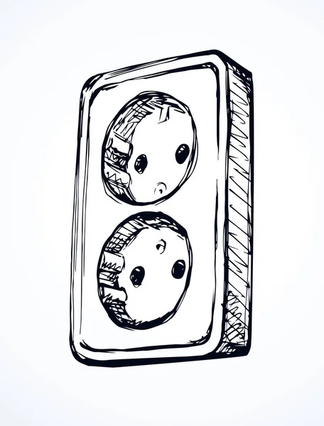 Socket en stekker. Vector tekening — Stockvector