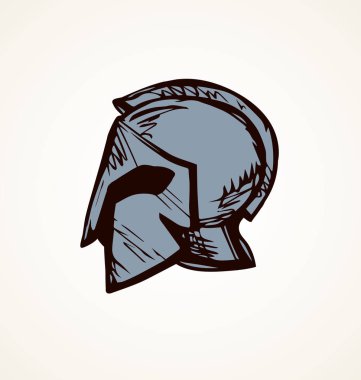 Spartalı kask. Vektör çizim