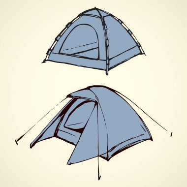Çadır. Vektör çizim