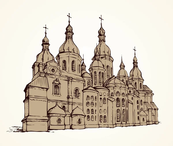 Catedral Vector Saint Sophia em Kiev, Ucrânia —  Vetores de Stock