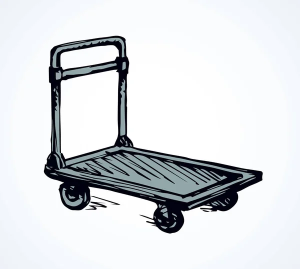 Magazijn trolley. Vector tekening — Stockvector