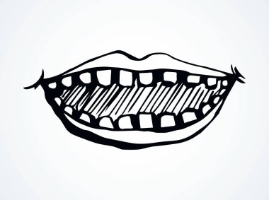 Ağzını dişlerle aç. Vektör çizimi