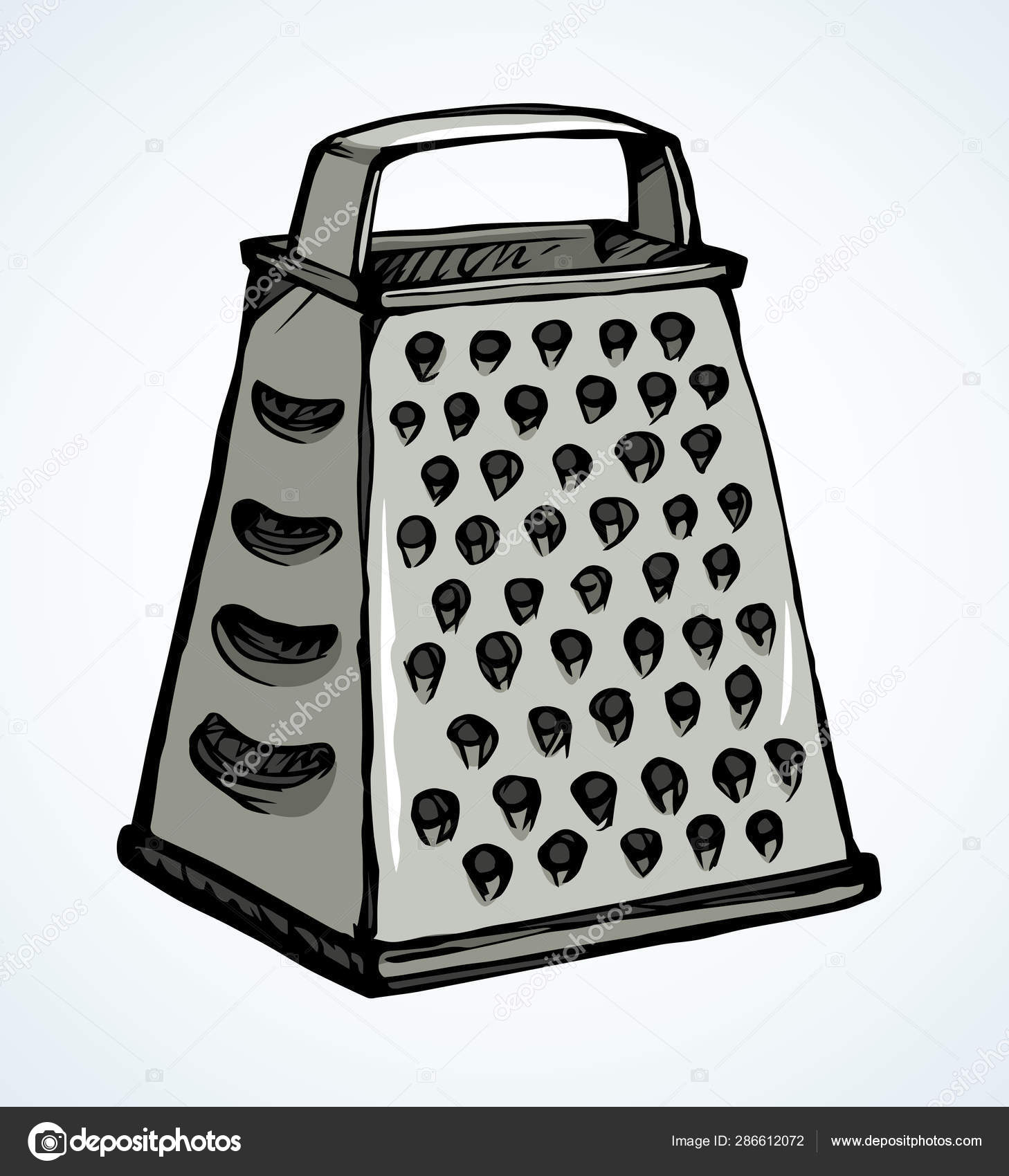 Hand steel grater kitchen shredder icon Royalty Free Vector