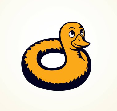 Şişme Yüzme yüzüğü. Vektör çizim