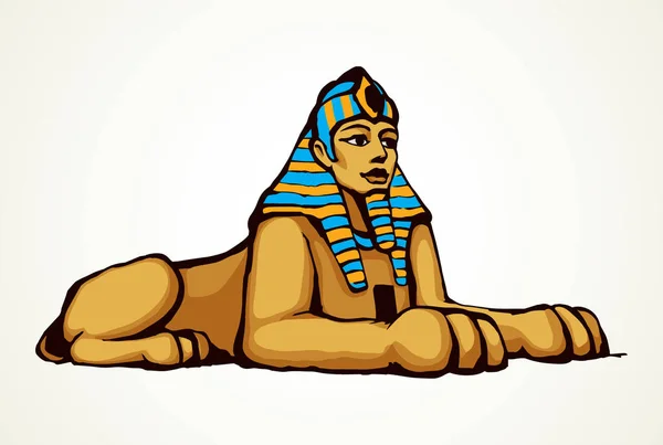 エジプトのスフィンクスベクトルペン描画 — ストックベクタ