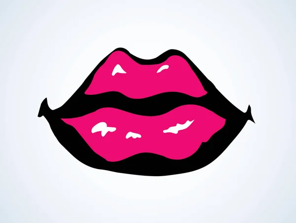 Lips. Vector drawing icon sign — Stock Vector