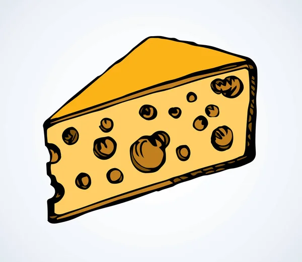 Una fetta di formaggio olandese. Disegno vettoriale — Vettoriale Stock