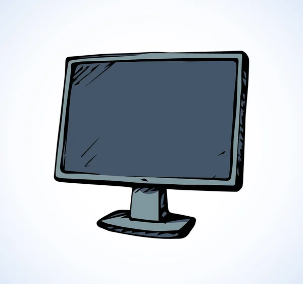 Monitor. Dibujo vectorial — Vector de stock