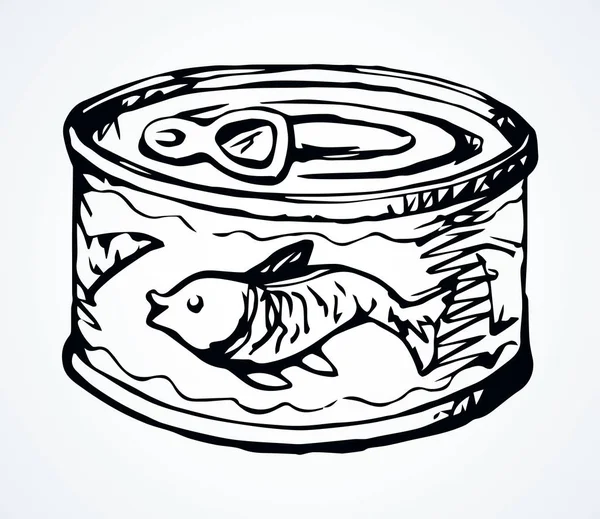 鱼罐. 矢量绘图图标 — 图库矢量图片