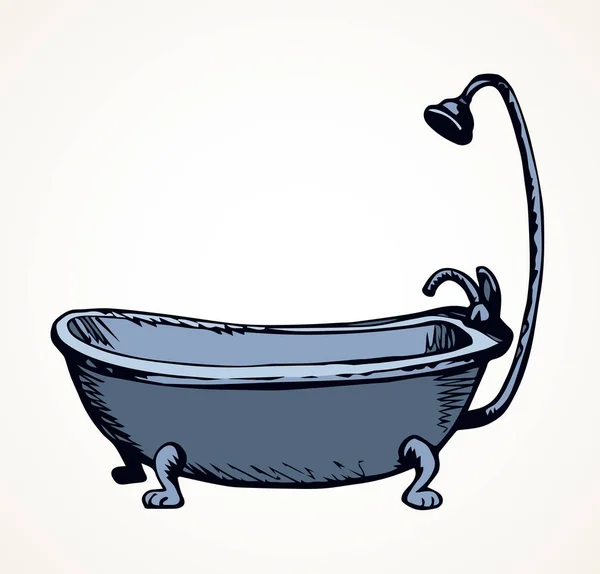 Kąpieli. Wektor ikona rysunku znak — Wektor stockowy