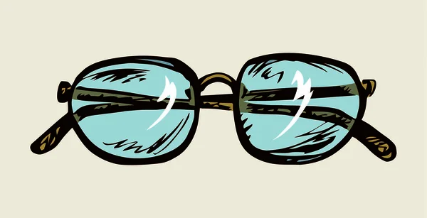 Gafas plegadas. Icono de dibujo vectorial — Archivo Imágenes Vectoriales