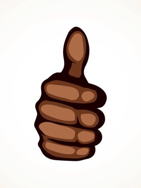 Başparmak yukarı. Tabela mükemmel. Vektör çizimi