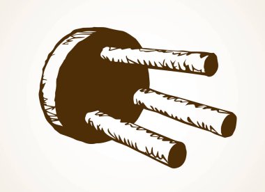 Ahşap yuvarlak tabure. Vektör çizimi