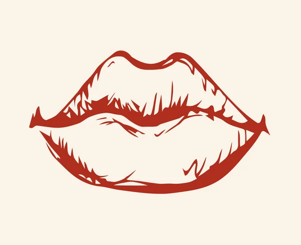 Labios. Signo de icono de dibujo vectorial — Archivo Imágenes Vectoriales