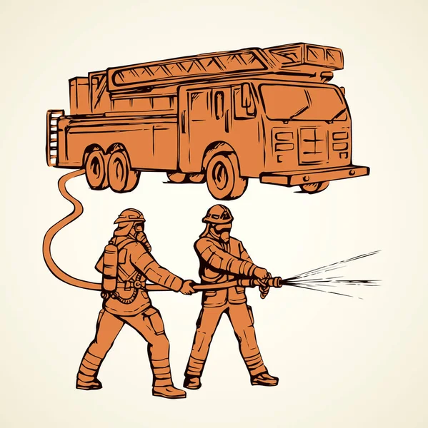 Camión de bomberos. Dibujo vectorial — Archivo Imágenes Vectoriales