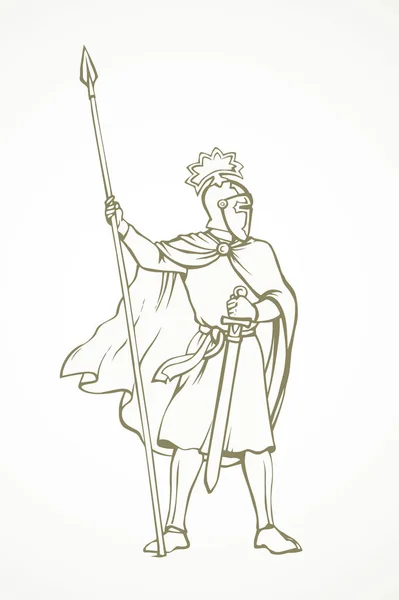 Chevalier. Dessin vectoriel — Image vectorielle