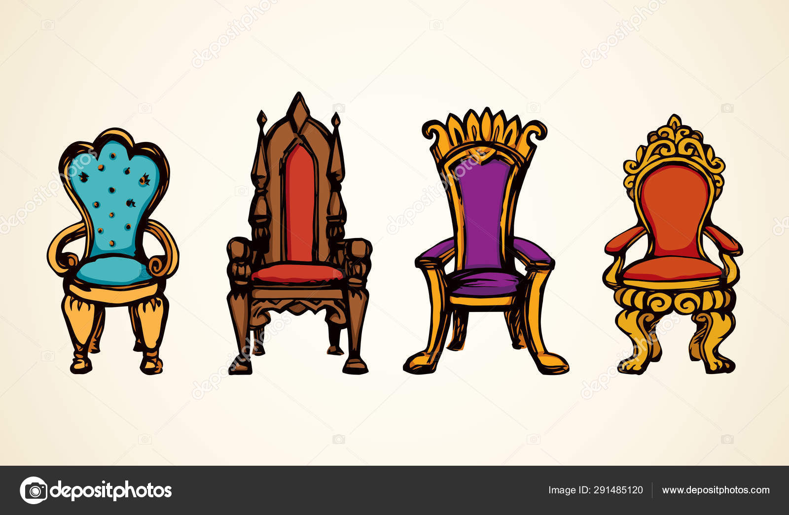 King Throne Chair Drawing